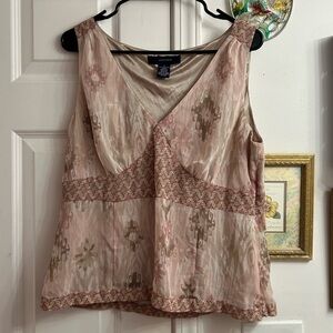 Y2K Jones Wear pink boho printed tank - size 14